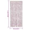 Fly Screen Curtain Silver Gray and Pink 90 x 200 cm Chenille