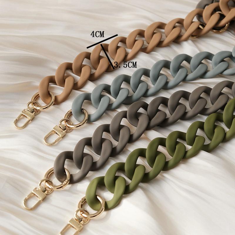 New Phone Accessory Detachable Parts Acrylic Matte Green Grey Chain Crossbody Pendant Cellphone Strap Phone Case Chains Shoulder Chain