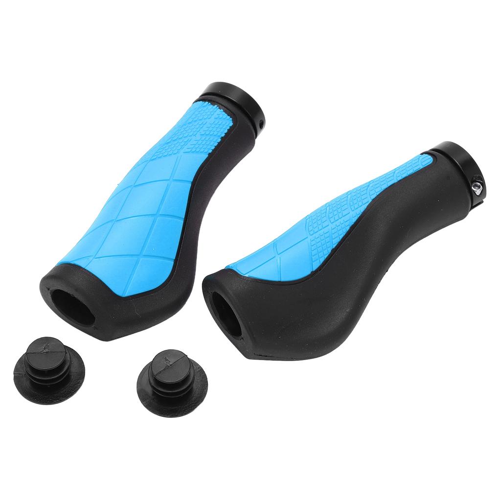 1 Pairset Bike Handlebar Cover Grips with Alloy Double Lock Anti Slip Cycling Handle GripBlue