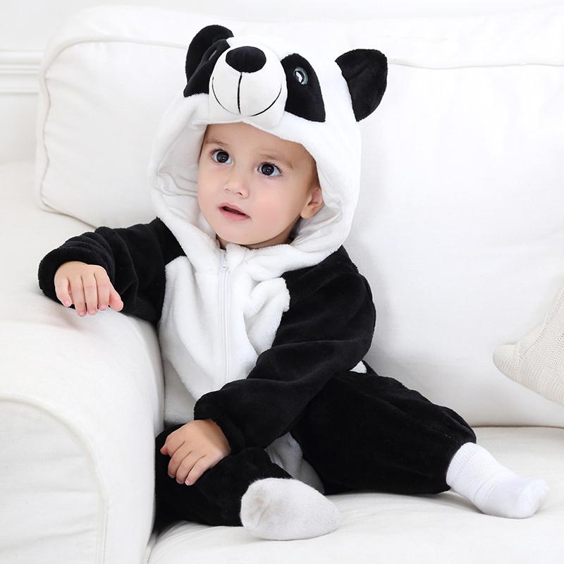Baby Onesies animal Pajamas Duck Panda Romper Soft Flannel Jumpsuit
