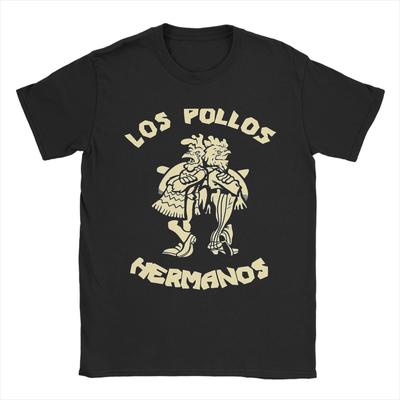 Los Pollos Hermanos Chicken Christmas T Shirt for Men Pure Cotton T-Shirts Round Collar Breaking Bad Tees Short Sleeve Clothing