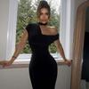 Spring and Summer Women's New Fashion Pure Desire Temperament Long Skirt Solid Color Oblique Collar Off-shoulder Slim Dress