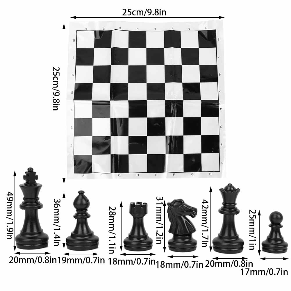 Tragbares Kunststoff Internationales Schachbrett Set Schachbrett für Partyaktivitäten(Weiß)