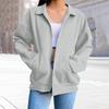 Women's  Fashion Zipper Hoodie Long Sleeve Hooded Pullover Sweatshirt Casual Solid Color Tops With Pockets