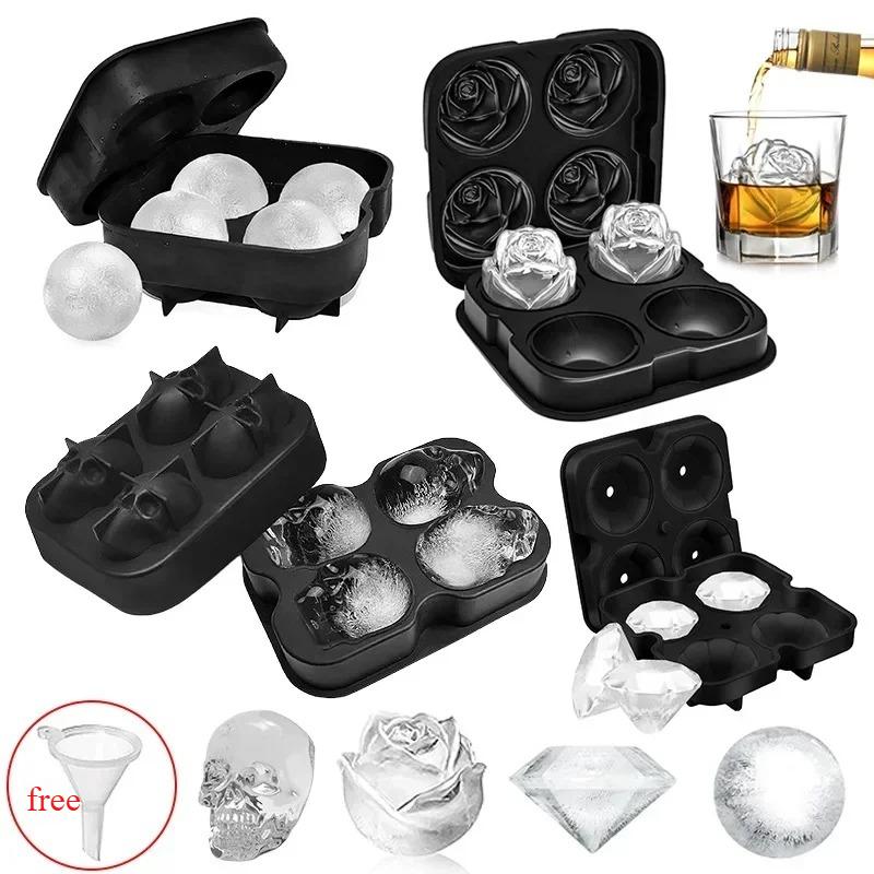 Ice Cube Maker Silicone Mold Whiskey Supplies Silicone Skull Diamond Shaped Ice Mold Reusable Gadget Ice Tray Kitchen Gadget