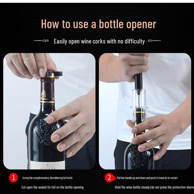 Pneumatic Needle-Type Manual Red Wine Opener with Aluminum Tube