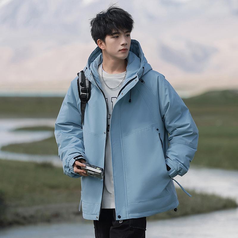 

Мужская куртка карго пуховик зимняя новая свободная утолщенная пух белой утки теплая зимняя куртка с капюшоном пуховик 3XL