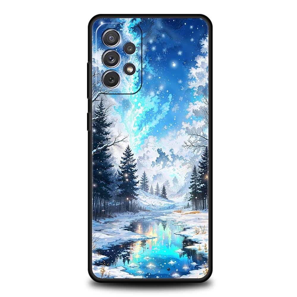 Landscape Winter Light Snow Phone Case For Samsung A15 A13 A51 A71 A41 A31 A21S A03S A05 A35 A55 A23 A25 A33 A53 A73 5G Cover