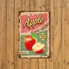 Vintage Apple Tin Sign Wall Art, Always Fresh Retro Metal Poster, Premium Quality Kitchen/Home Decor, Rustic Fruit Illustration