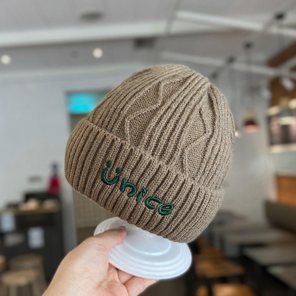 

Толстая Зимняя Теплая Шапка Вышивка Буквы Детский Капюшон Модная Вязаная Шерстяная Шапка для Детей 1-6 лет