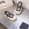 Ugly cute big head Mary Jane shoes women's 2025 spring and autumn new rhinestone Velcro cute single shoes versatile thick baseplate shoes