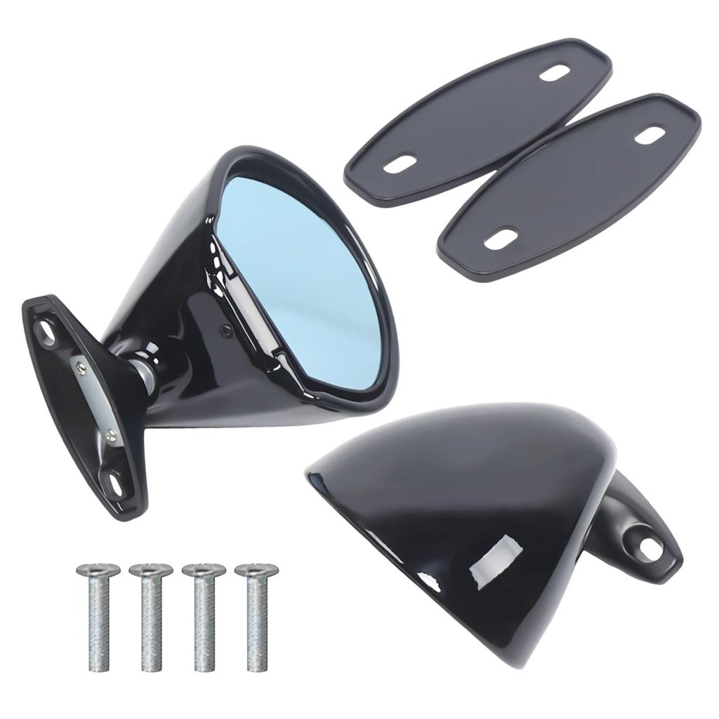 1 Pair Left & Right Vintage Classic Universal Car Racing Door Wing Side Rearview Wing Mirrors 2PC