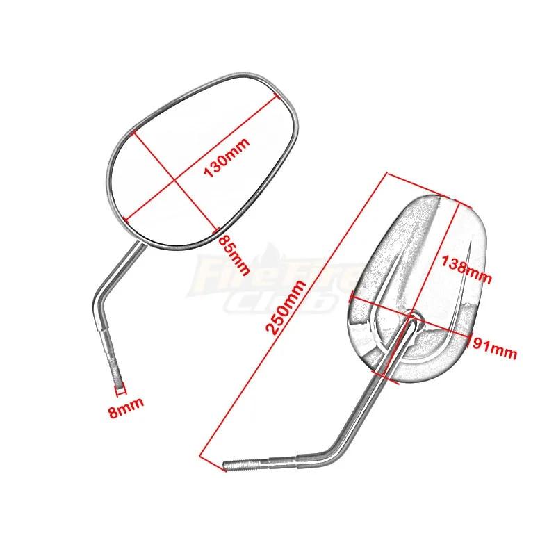 Pro Harley Touring Road King Road Glide Sportster 883 1200 Dyna Heritage Softail FXDB Černý motocykl 8MM zpětná zrcátka