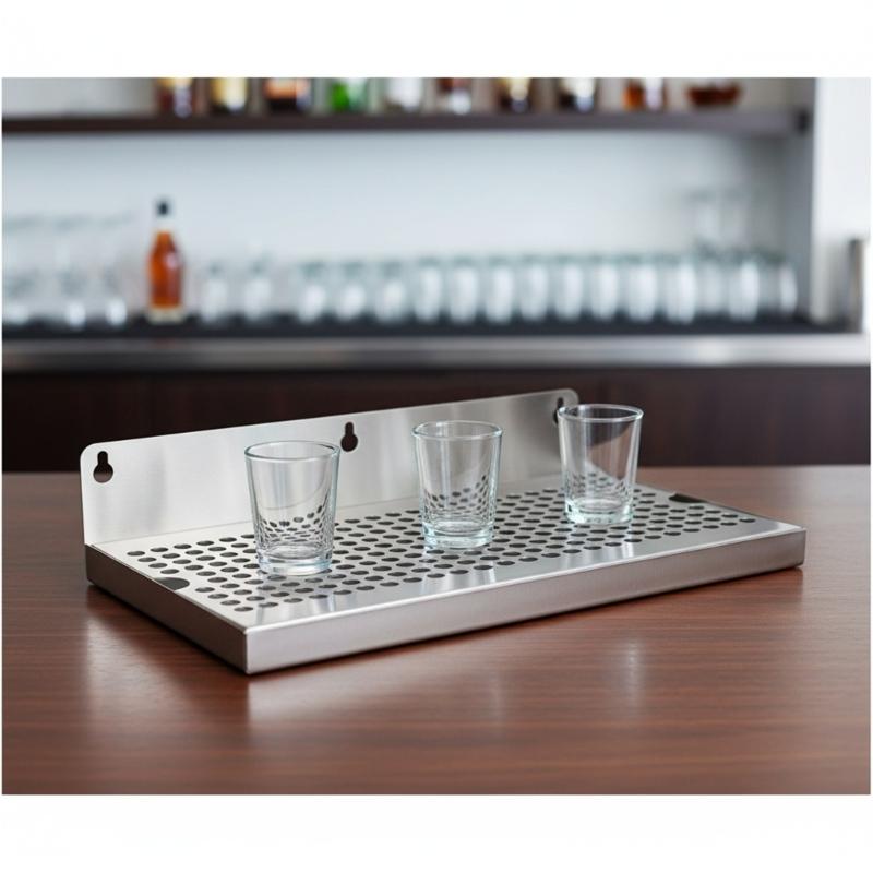 Modern Wall Mounted Nonrust Steel Draining Tray for Pubs and Kitchens with Delicate Design and Efficient Water Flows