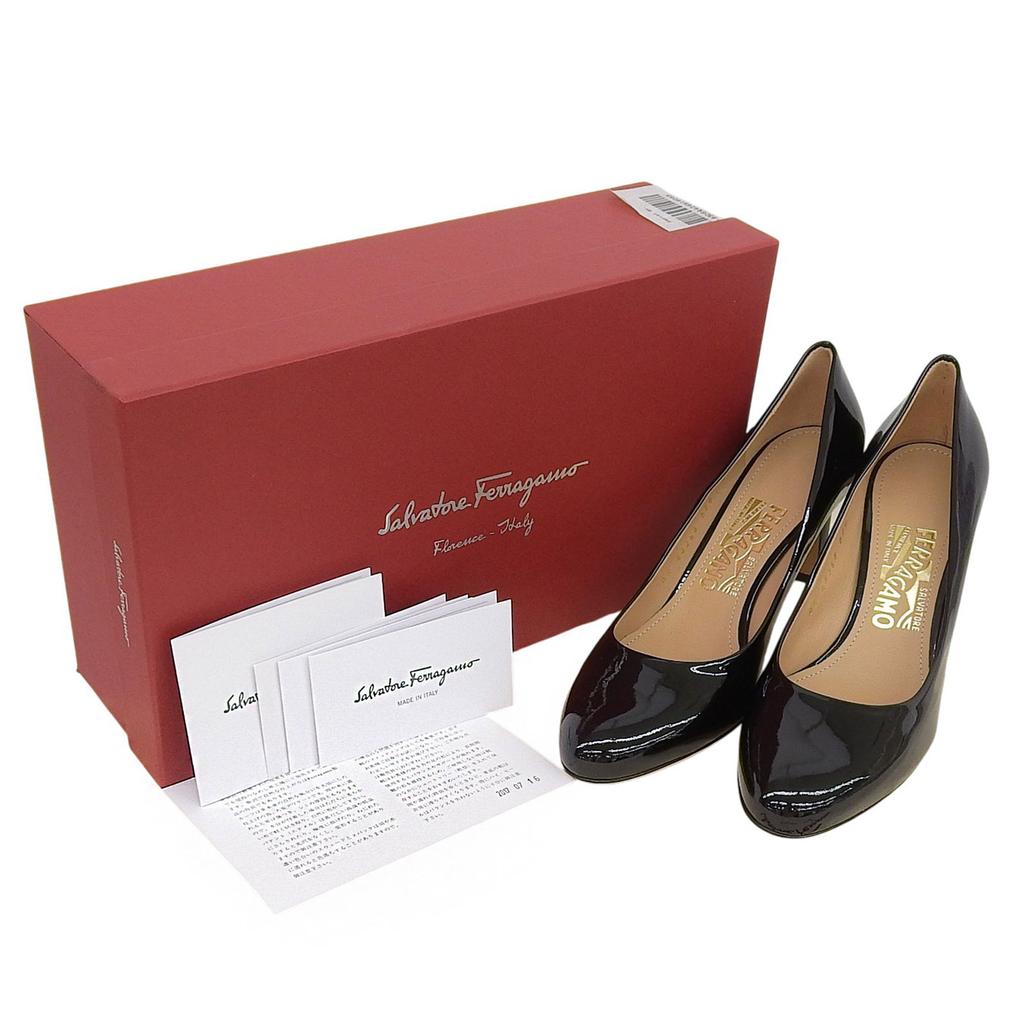 Makellose Salvatore Ferragamo Pumps LEO 70 schwarz Lackleder Damen 6.5 Gebraucht
