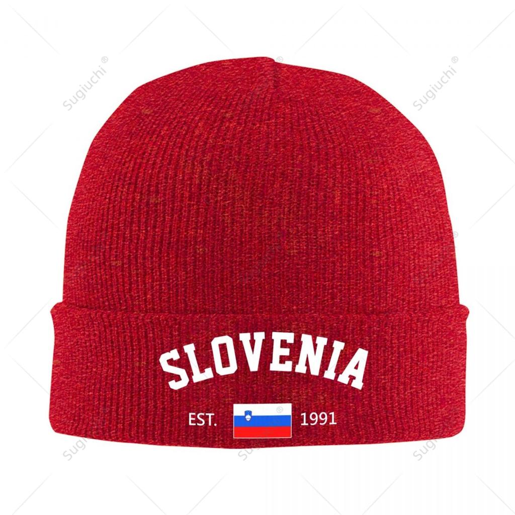 Knitted Hat Unisex Slovenia EST Independence Day For Unisex Women Boys Winter Autumn Beanie Cap Warm Bonnet