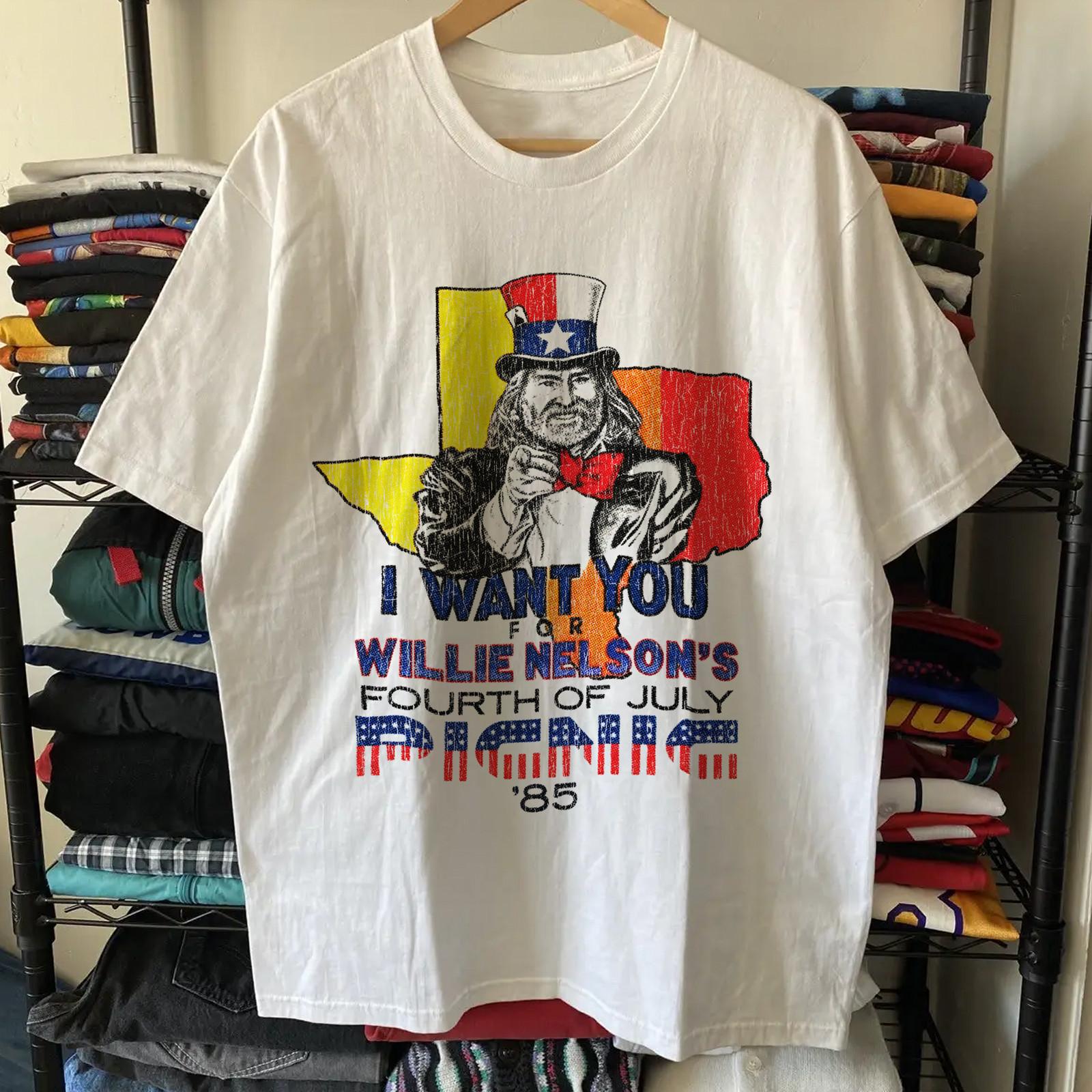 85 Willie s Picnic Aged T-Shirt White M 3XL