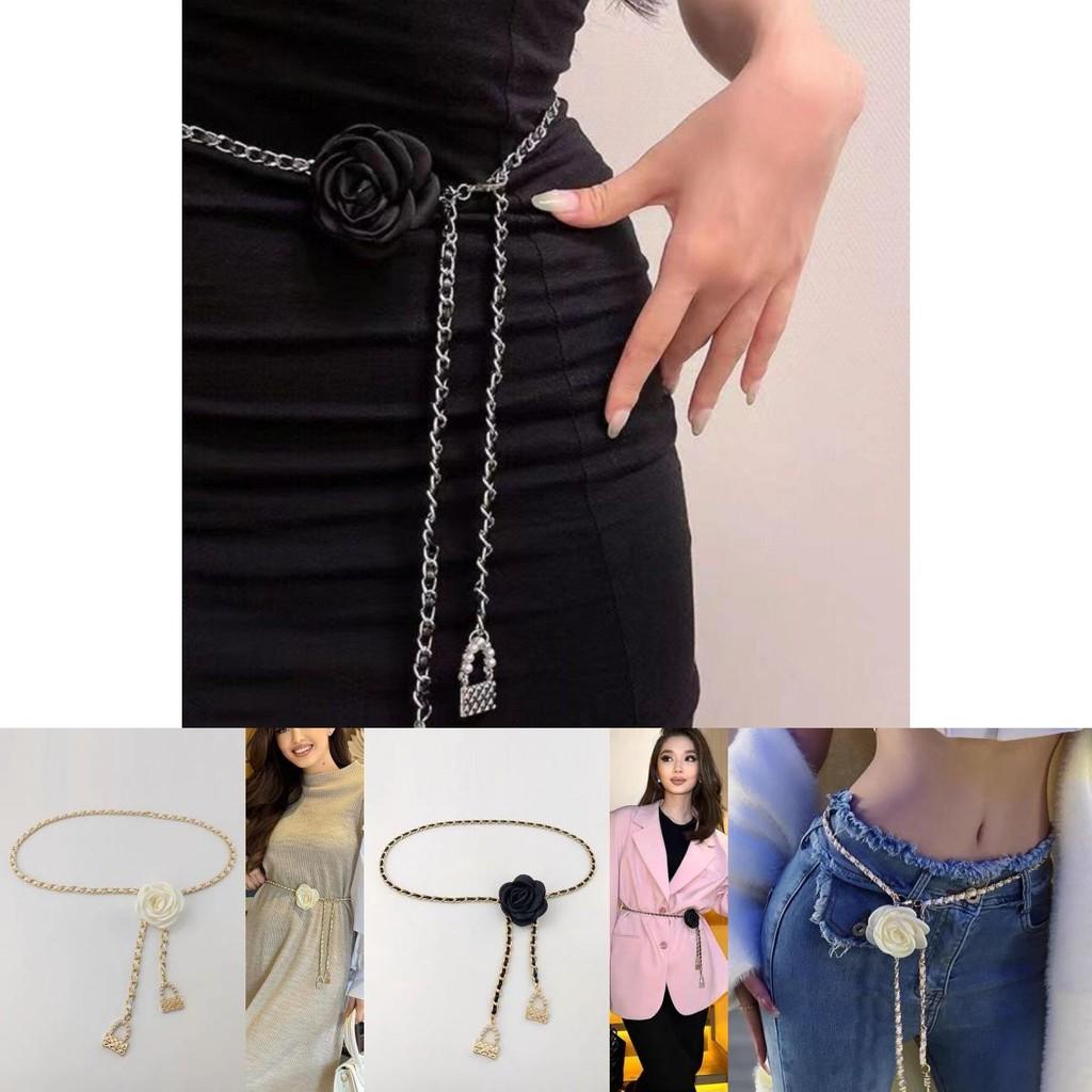 Modern Waist Floral Chain Belt Accessory In Metallic Colors Perfect For Every Fashionistas Wardrobe