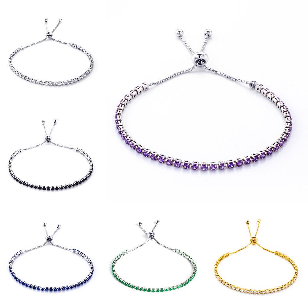 3MM Diamant-Inlay Verstellbares Mehrfarbiges Kupferarmband - Schlicht und Stilvoll