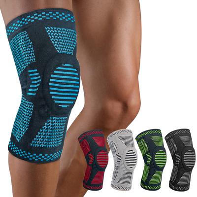 Sport Knieschoner Silikon Gestrickt Outdoor Basketball Schützend Meniskus Beinmanschetten Laufen Fitness Kniebeugen Knieschützer