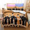 Bedding Set Cartoon Anime Haikyuu 3d Printed Volleyball Boys Duvet Cover Set Single Double Luxury Bed Linen For Kids Teens Gift