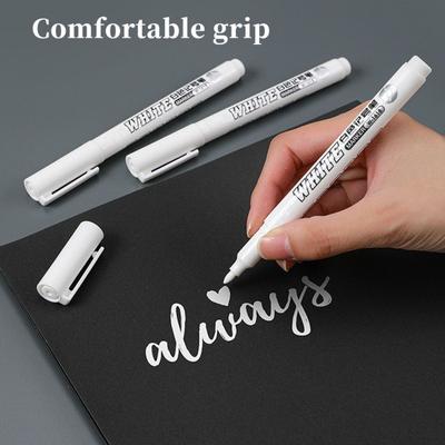 12Pcs Paint Pens 1mm Extra Fine Tip White Acrylic Permanent Marker Pens DIY Art Projects Accessories