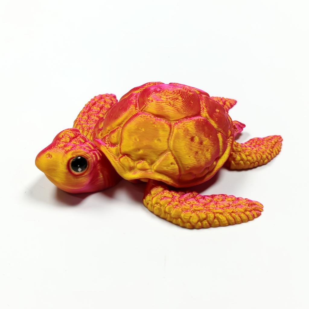 3D Printed Colorful Sea Turtle Model Tortoise Status Flexible Joint Home Office Decor Stress Relief Toy for Autism Fidget Toys