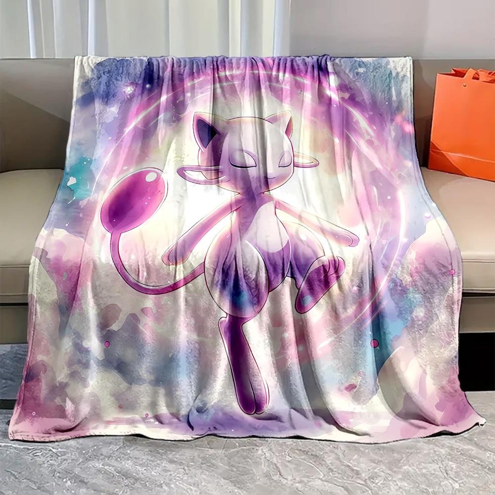 Best Seller! Pokemon-mew Printed Blanket Soft Cozy Blanket for Couch Sofa Bed Lounging, Ideal Gift for Women Mom Teacher Friends