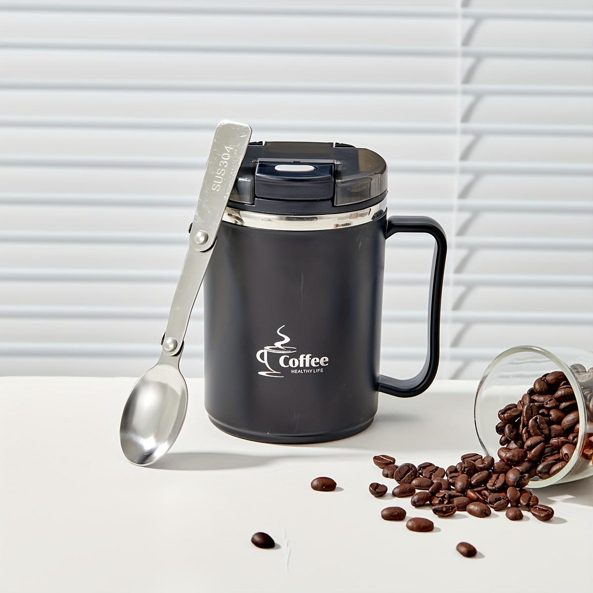 

Thermal Coffee Mug Tumbler With Spoon&Strainer 450/500ml 304 Stainless Steel Double Wall Drinking Cup Insulated Milk Cofffee Cup 401-500ml