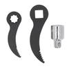 1/2in Square Serrated Adapter Pry Bar CR  Steel Crown Adapter Head Tool  Tight Spaces