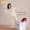 Autumn V-Neck Women's Pajamas Set: Cute Long-Sleeve, Plus-Size Homewear for Spring/Autumn.