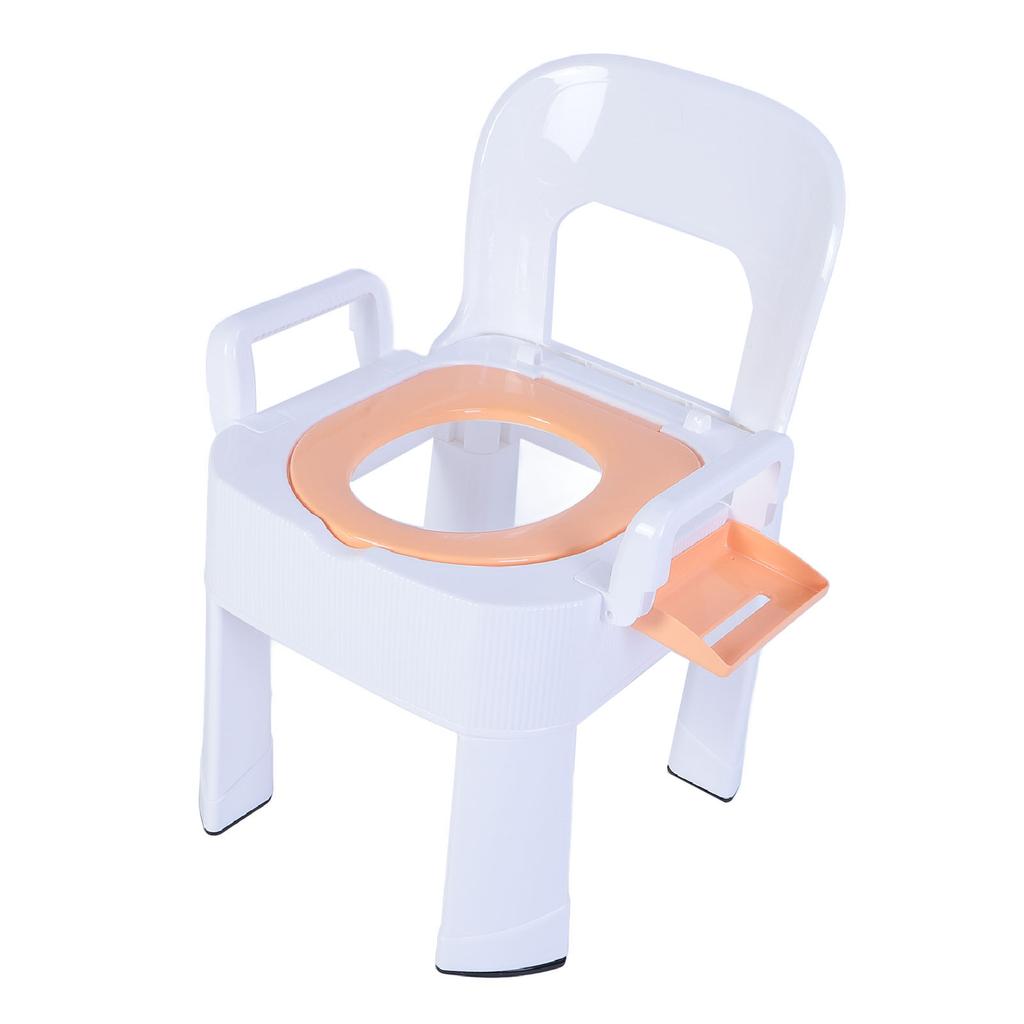 Squat Toilet Commode Chair Detachable Foldable Non Slip Armrest Backrest Cushion Quick Drying Extra Wide Commode Bathroom Sitting Bath Stool