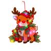 Cartoon Luminous Door Hanging Pendant Elk Christmas Decorations Pendant  Kids Gift
