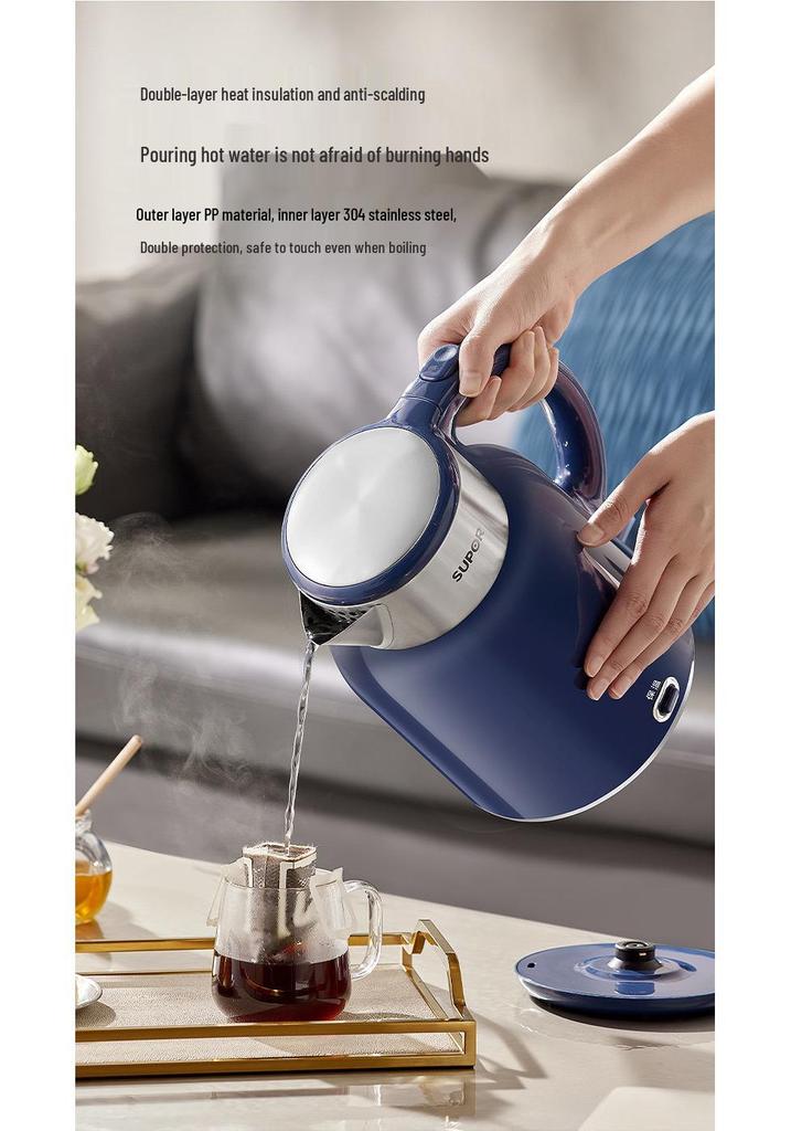 Supor 2L Smart Electric Kettle with 316L Stainless Steel, Large Capacity, Constant Temperature, Keep Warm Function.