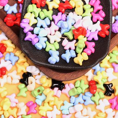 500 g/borsa circa 1000 pezzi accessori per braccialetti con fori tessuti a mano 12 * 10mm accessori per gioielli fai da te collana di perline tridimensionali a forma di cucciolo carino