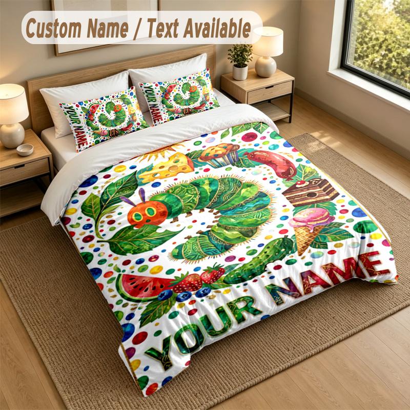Set Biancheria da Letto 3 Pezzi Tema Viaggio Avventuroso Testo e Nome Personalizzati 1 Lenzuolo 2 Federe Biancheria da Letto per la Casa 1 pezzo