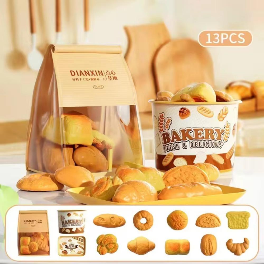 Play House Pretend Play Kitchen Food Cooking Donuts Toasts Simulation Dessert Bread Educational Realistic Bread Set Model Games