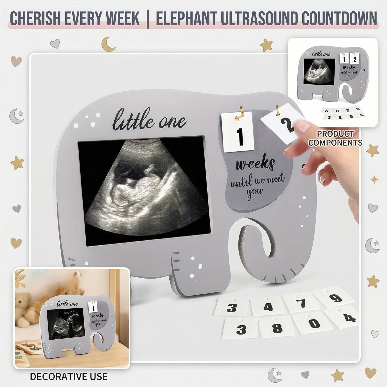 

Sonogram Picture Frame Ultrasound Photo Display With Baby Countdown Weeks Pregnancy Announcement Baby Gender Reveal Gift New Mom Parents One Size