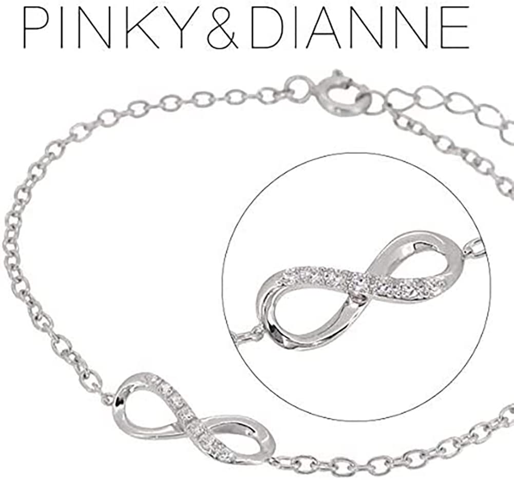 [Pinky & Dianne] Special Edition Infinity Zirconia Silver 950 Bracelet for Women - Simple Design