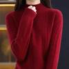 Half Turtleneck Sweater Thickened Knitted Sweater for Women In Autumn and Winter Solid-colored Top and Loose Warm Pullover