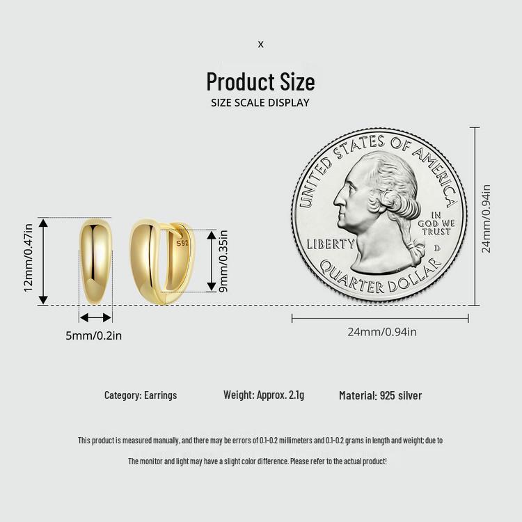 Aifle Daily Contrast Color Double Ring Earrings - S925 Sterling Silver Plated Platinum Jewelry for Women
