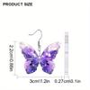 2D Plochý Fialový Motýlkový Prvek Akrylový materiál Visací Náušnice Lehké Barevné Náušnice pro Ženy Šperky Dárky