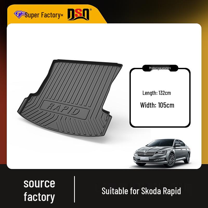 Skoda Octavia/Octavia PRO/Rapid TPE Trunk Mat - Waterproof & Wear-Resistant, One-Piece Mold.