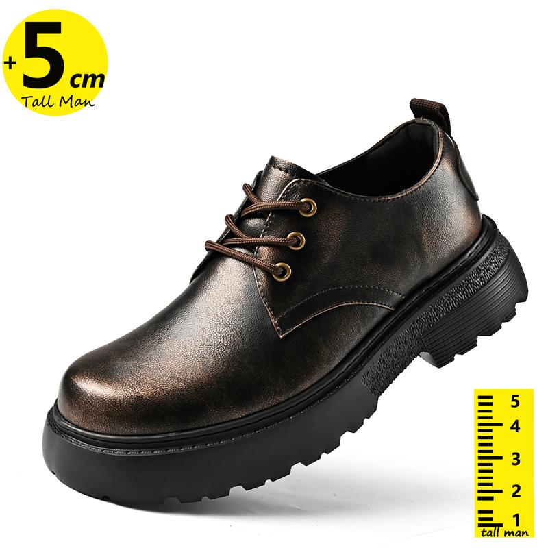 Oxford Schuhe Business Herren Hochzeit Lederschuhe Herren Elevator Höhenerhöhung 5cm Übergröße 38-46