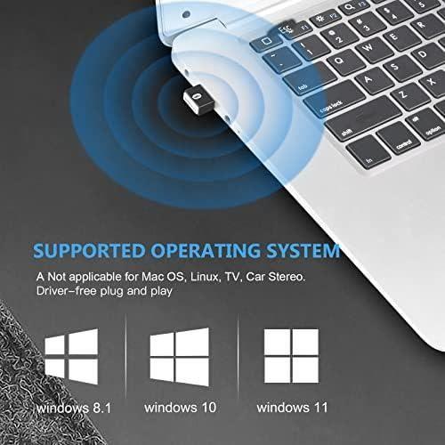 Dongle Bluetooth 5.3, Cle Bluetooth Pour PC Faible Latence Compatible Avec Windows 11-10-8.1, Supporte Casque, Souris, Manette, Clav