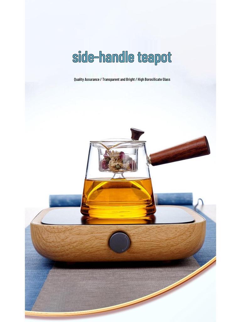 Handmade Heat-Resistant Glass Tea Infuser Pot with Strainer