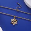 Collana Ace Acciaio Inossidabile Esagono Croce Protettivo Religioso Design Catena Oro per Uomo