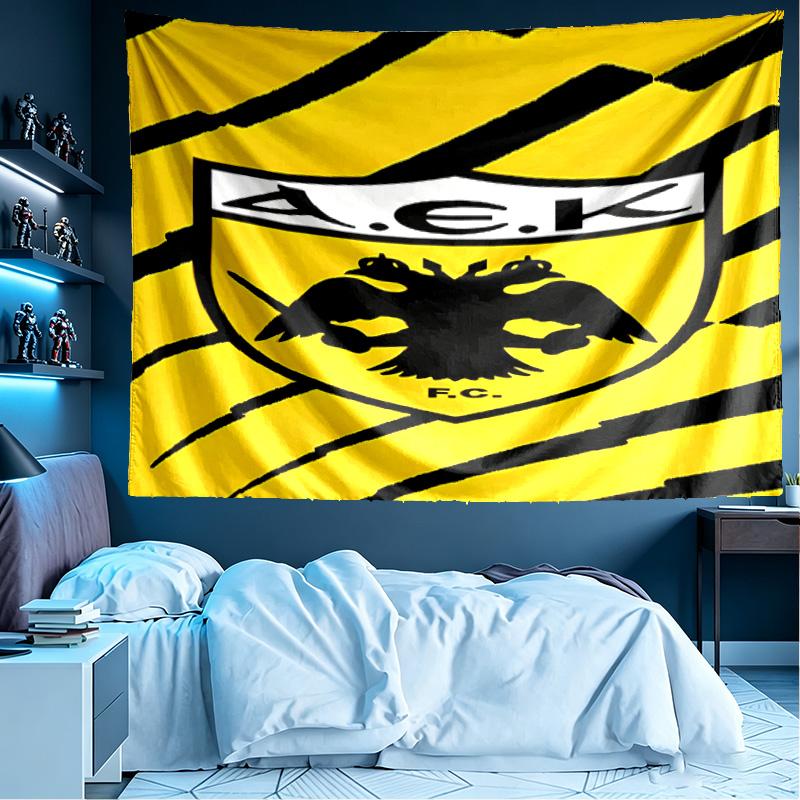 AEK Athens FC Print Tapestry, Lightweight Wall Hanging, for Bedroom, Dorm, Living Room, Home Art Decor, Birthday Christmas Gift for Friends