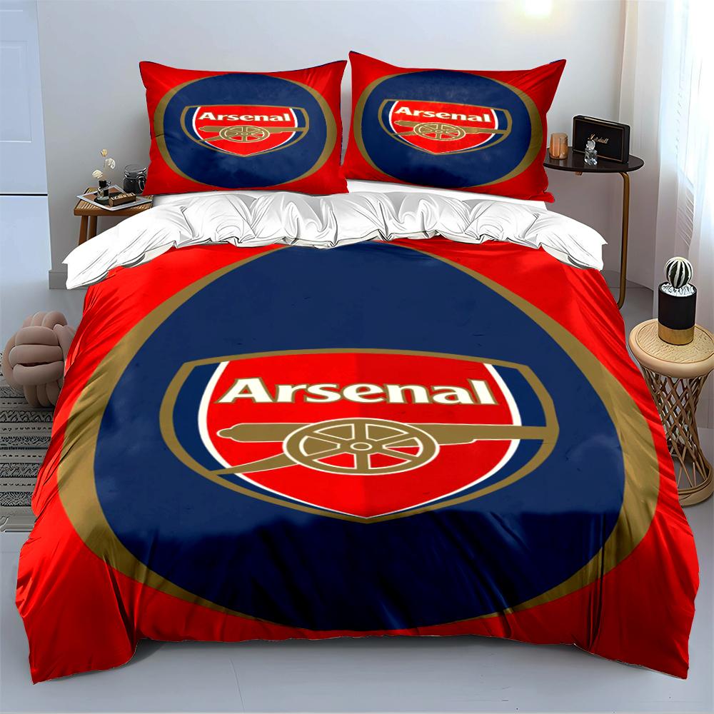 Arsenal Logo Bettwäsche Set Bettwäsche Bettbezug Set Bettbezug Kissenbezüge Heimdekoration (1 * Bettbezug 2 * Kissenbezüge, ohne Bettdecke)