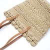 Paper rope lace straw bag handmade zipper woven bag large capacity shoulder canvas lined beach tote bag